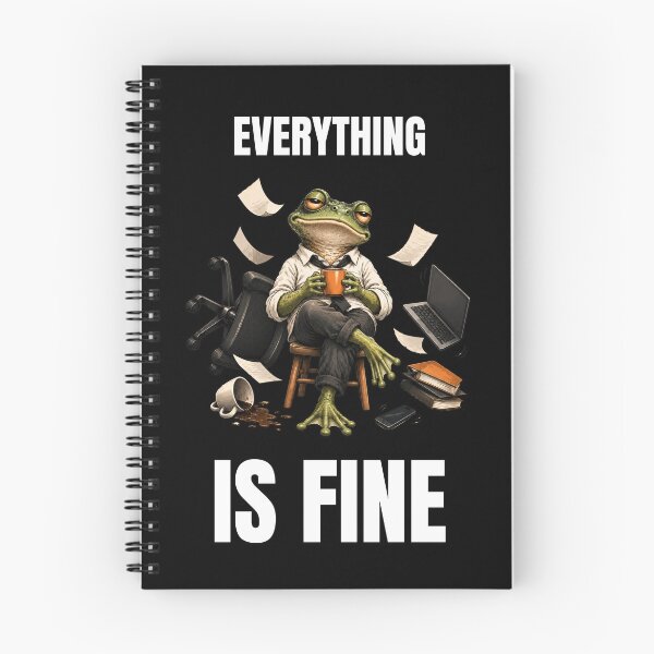 Item preview, Everything Is Fine – Funny Frog Chaos Relatable Humor designed and sold by GeekAnglerStore.