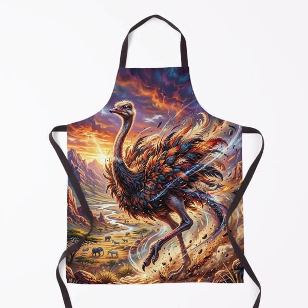 Item preview, Wild Ostrich Racing Across an African Sunset Savanna designed and sold by Lucid Dream Pixel.