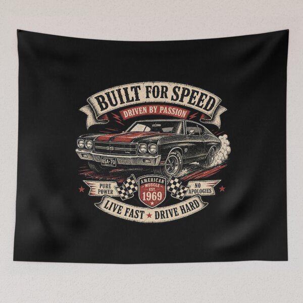 Item preview, American Muscle Car Built for Speed Driven by Passion Slogan gift for muscle car lovers designed and sold by LD ART.