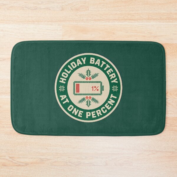 Item preview,  Holiday Battery At One Percent Retro Badge designed and sold by DripCultureLab.