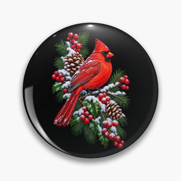 Item preview, Cardinal on Snowy Branch Winter Bird Christmas Nature Design designed and sold by RockitBaby.