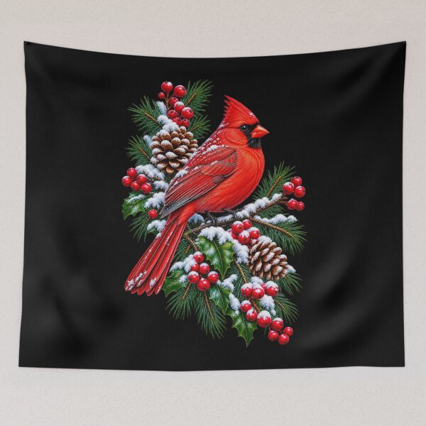 Item preview, Cardinal on Snowy Branch Winter Bird Christmas Nature Design designed and sold by RockitBaby.