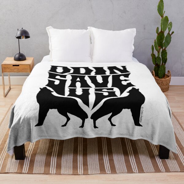 Item preview, Odin Save Us - Geri & Freki Wolves designed and sold by odinodinasatro.
