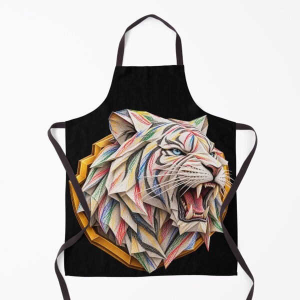 Item preview, White Tiger Origami Art – Roaring Geometric Paper Tiger Head | PLUSHIWORLD designed and sold by PLUSHIWORLDtm.