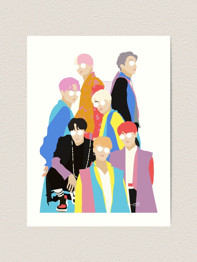 "BTS IDOL Hanbok Illustration" Art Print by imgoodimdone