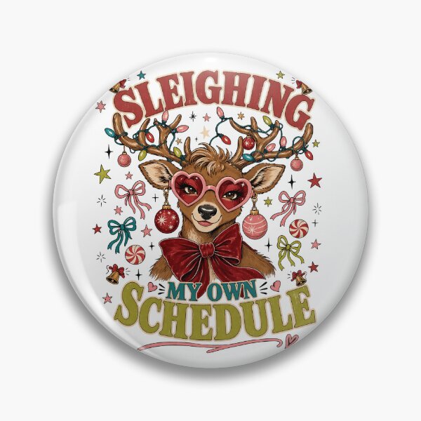 Item preview, Sleighing My Own Schedule Reindeer in Heart Glasses designed and sold by JoyfullyOffbeat.