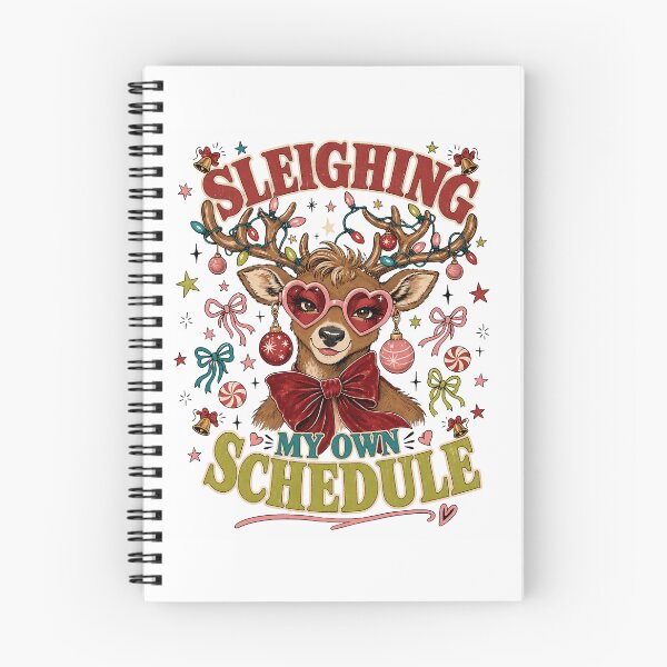 Item preview, Sleighing My Own Schedule Reindeer in Heart Glasses designed and sold by JoyfullyOffbeat.