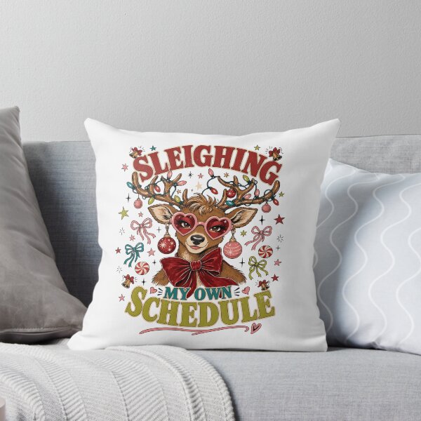 Item preview, Sleighing My Own Schedule Reindeer in Heart Glasses designed and sold by JoyfullyOffbeat.