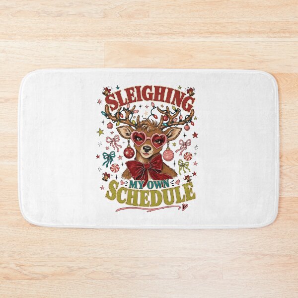 Item preview, Sleighing My Own Schedule Reindeer in Heart Glasses designed and sold by JoyfullyOffbeat.