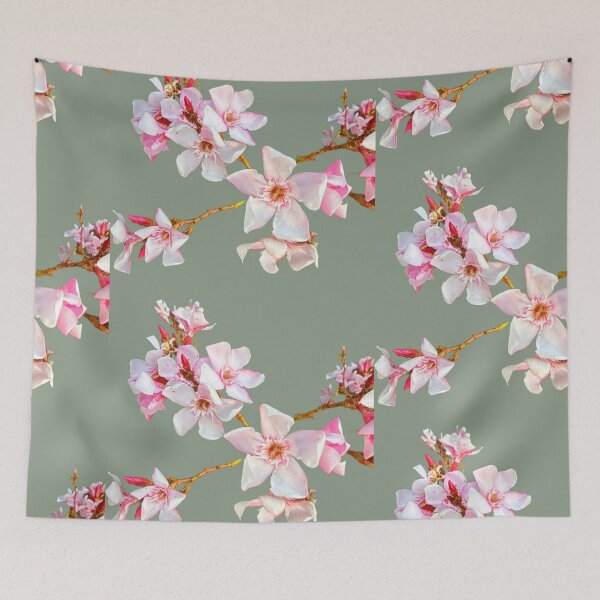 Item preview, Soft Pink Oleander Blossoms - Isolated Botanical Branch Art designed and sold by BalkanBloomArt.