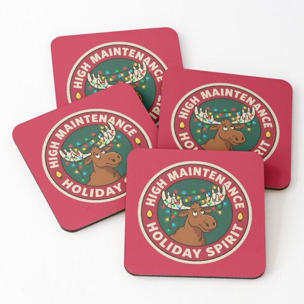 Item preview, High Maintenance Holiday Spirit Moose Badge designed and sold by DripCultureLab.