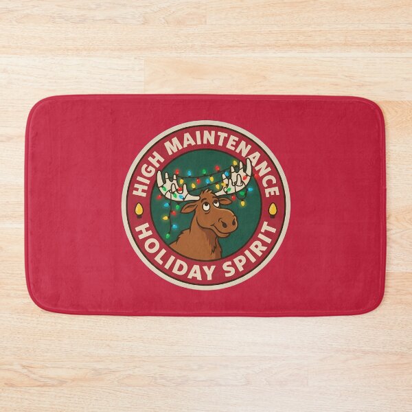 Item preview, High Maintenance Holiday Spirit Moose Badge designed and sold by DripCultureLab.
