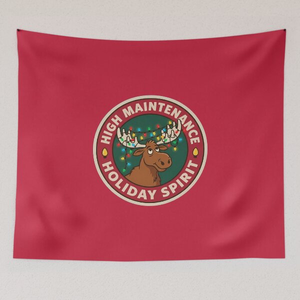 Item preview, High Maintenance Holiday Spirit Moose Badge designed and sold by DripCultureLab.