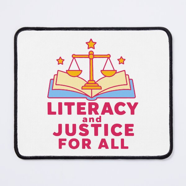 Item preview, Literacy and justice for all - funny librarian teacher reading designed and sold by GagShots.