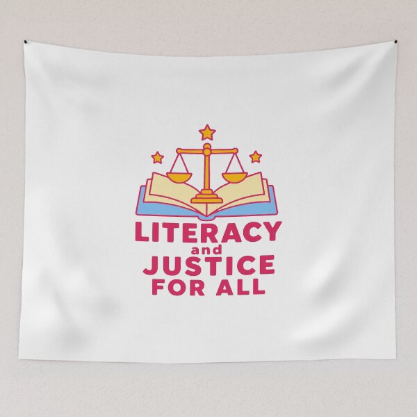 Item preview, Literacy and justice for all - funny librarian teacher reading designed and sold by GagShots.