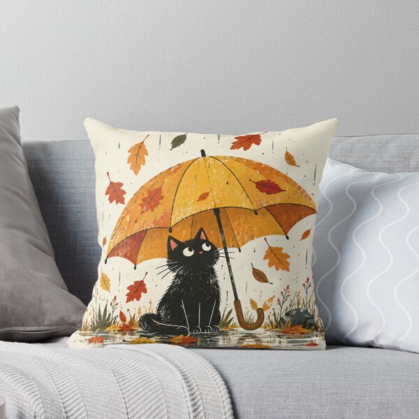 Item preview, Black cat under yellow umbrella designed and sold by anytka.
