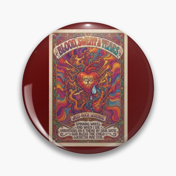 Item preview, Blood Sweat and Tears Retro Psychedelic Poster designed and sold by Halifaxartguy.