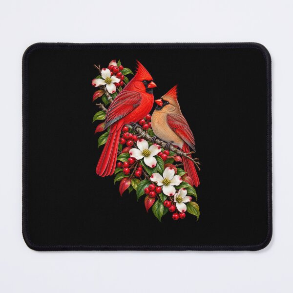 Item preview, Pair of Cardinals on a Branch Red Cardinal Bird Nature Design designed and sold by RockitBaby.