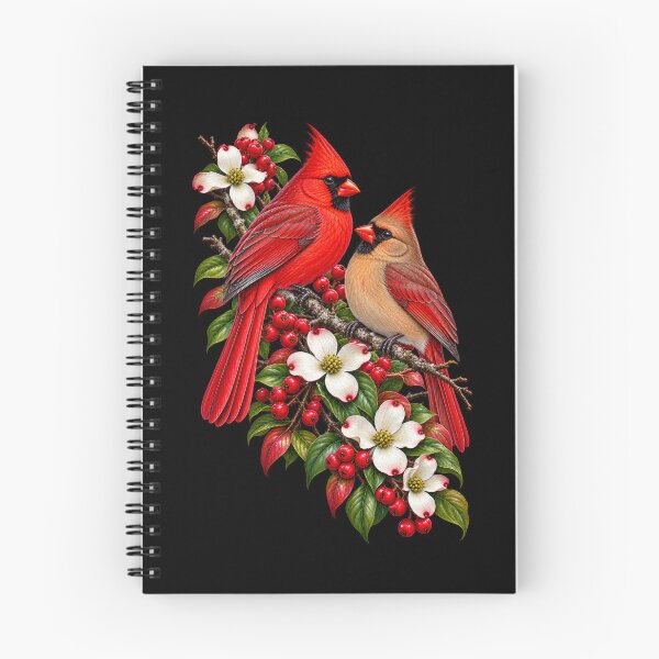 Item preview, Pair of Cardinals on a Branch Red Cardinal Bird Nature Design designed and sold by RockitBaby.