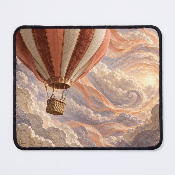 Item preview, Pastel Hot Air Balloons in Dreamy Clouds – Whimsical Fantasy Sky Art Print designed and sold by Kaleidoscope Print.
