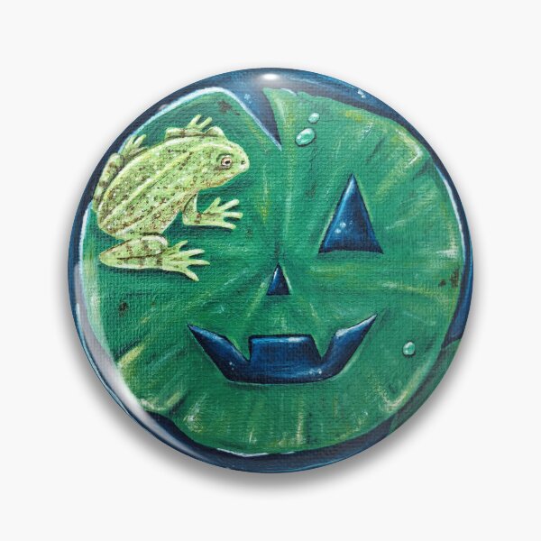 Item preview, Halloween Frog Jack O Lantern Lily Pad designed and sold by sarahsophieartistry.