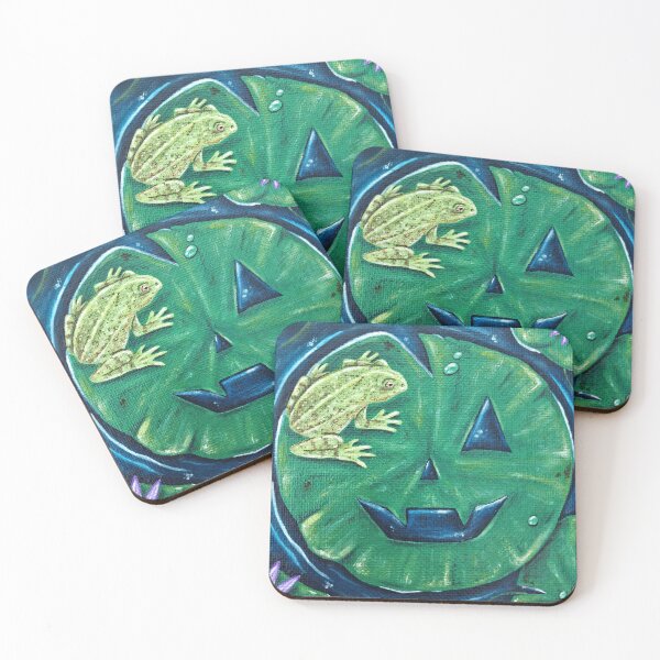 Item preview, Halloween Frog Jack O Lantern Lily Pad designed and sold by sarahsophieartistry.
