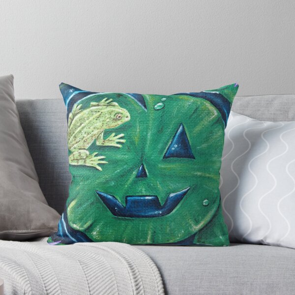 Item preview, Halloween Frog Jack O Lantern Lily Pad designed and sold by sarahsophieartistry.
