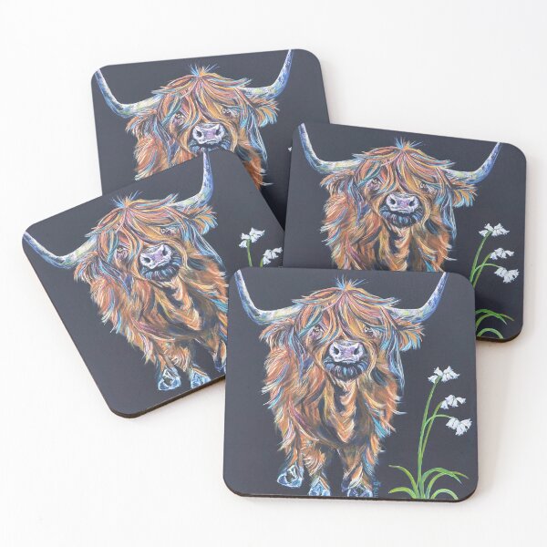 Item preview, White Bluebell Highland Cow designed and sold by ArtChrisG.