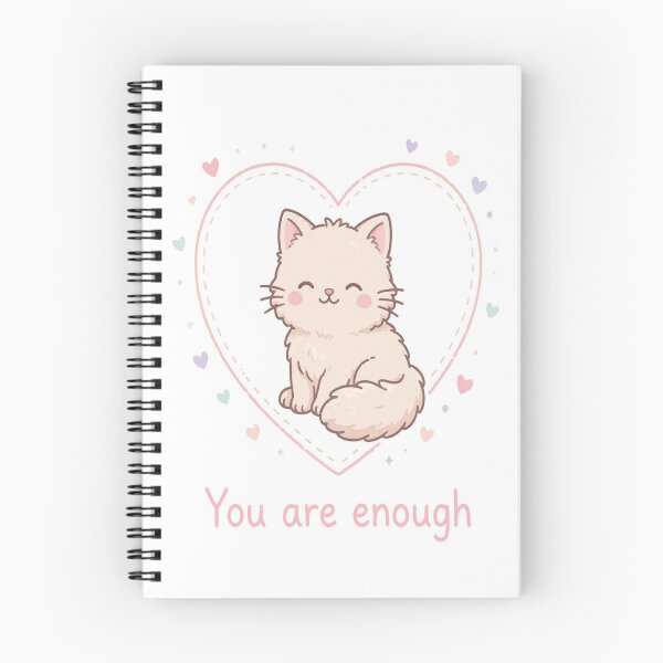 Item preview, You Are Enough Cute Cat Heart - Kawaii Self Love Mental Health Gift designed and sold by HydStyle99.