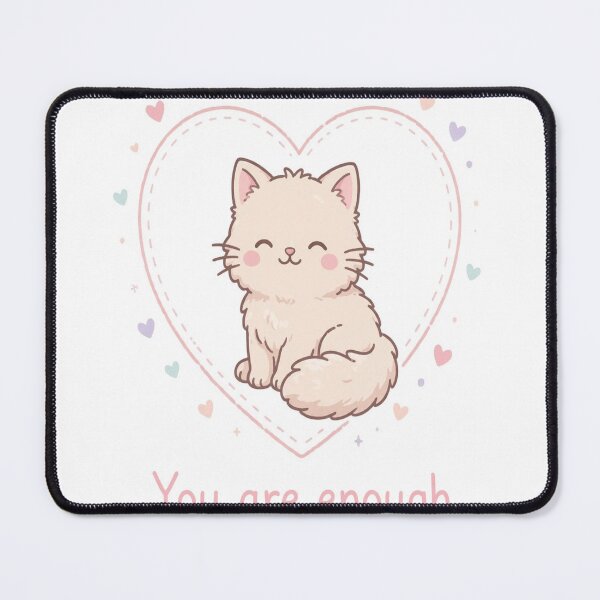 Item preview, You Are Enough Cute Cat Heart - Kawaii Self Love Mental Health Gift designed and sold by HydStyle99.