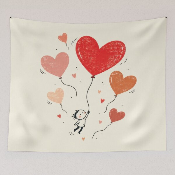 Item preview, Child holding heart balloons designed and sold by anytka.