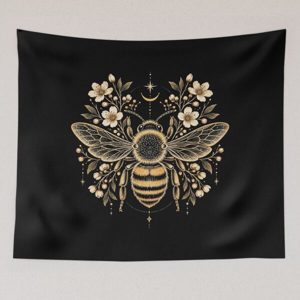 Item preview, Botanical Bee, Floral Honey Bee, Bee Lover, Cottagecore, Nature Lover, Botanical designed and sold by Cchotlan.