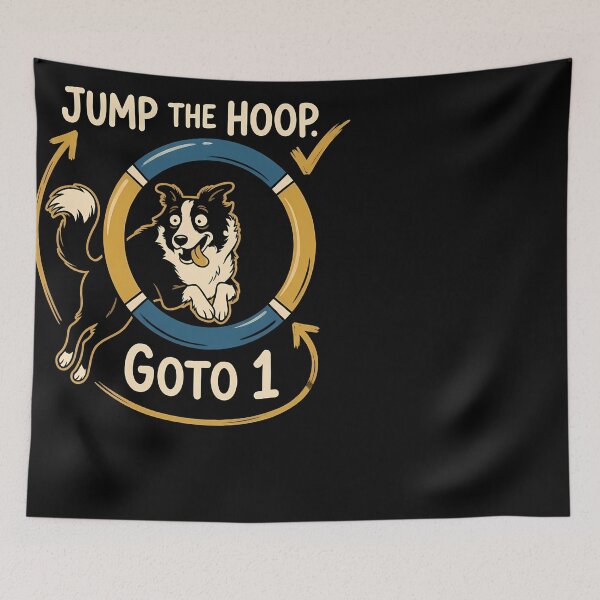 Item preview, Funny Flyball Border Collie Dog Jump Hoop Go To 1 designed and sold by IsabellaRyland.