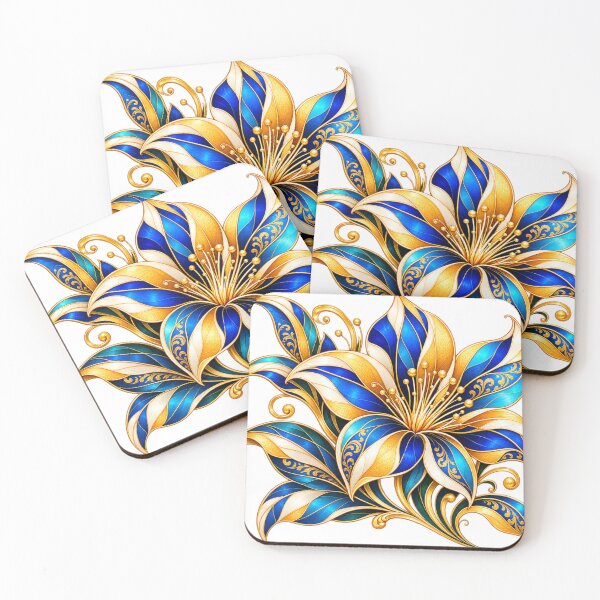 Item preview, Golden Azure Blossom designed and sold by NeuroArtGallery.
