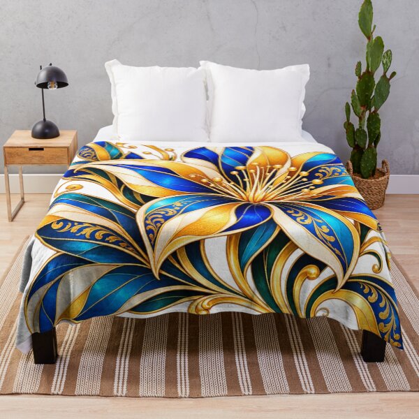 Item preview, Golden Azure Blossom designed and sold by NeuroArtGallery.