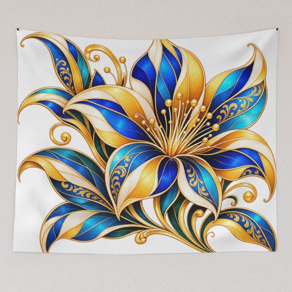 Item preview, Golden Azure Blossom designed and sold by NeuroArtGallery.