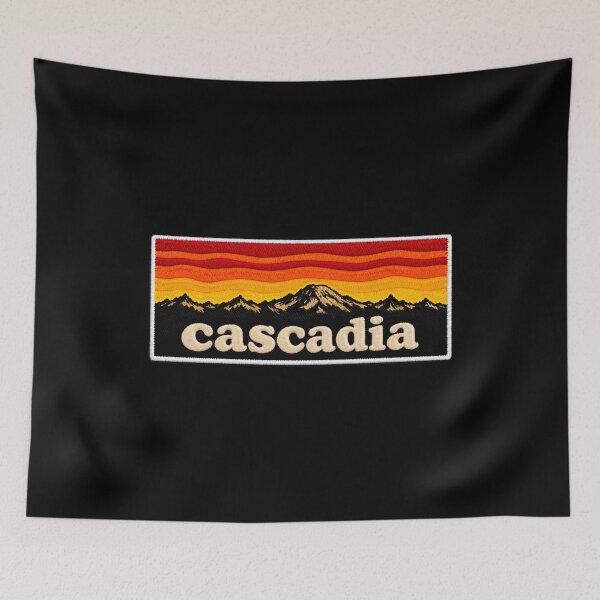 Item preview, Cascadia Pacific Northwest Mountain Sunset Retro Outdoor Graphic designed and sold by Swanny's Custom T-shirt and Gift Designs.
