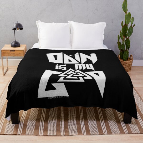 Aperçu de l'œuvre Odin est mon Dieu - Asatru Père de Tout (Logo Blanc) créée et vendue par odinodinasatro.