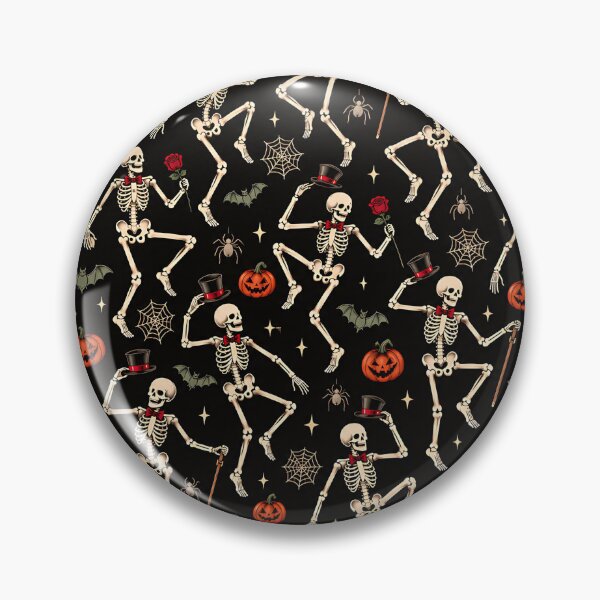 Item preview, Vintage Halloween Dancing Skeletons Pattern designed and sold by ValentinaHramov.
