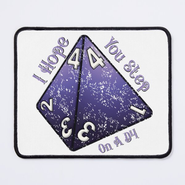 Item preview, Funny D4 Dice Quote – I Hope You Step on a D4 – Dungeons & Dragons Humor designed and sold by Leslie Makes Stuff.