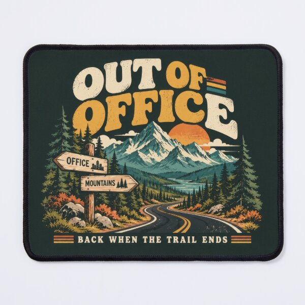 Item preview, Out of office sign with mountains designed and sold by anytka.