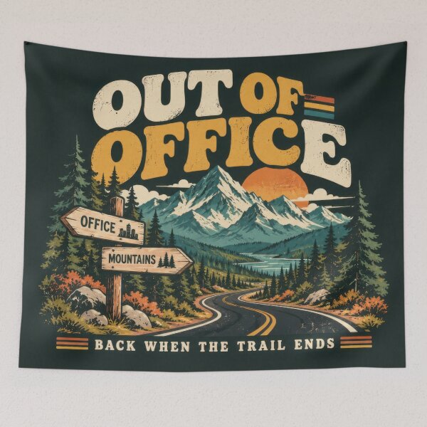 Item preview, Out of office sign with mountains designed and sold by anytka.