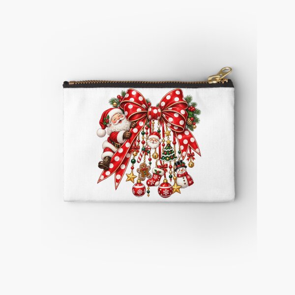 Item preview, Title: Santa Christmas Bow Vintage Holiday Christmas Decor Cute Festive Design designed and sold by LandFinStudio.