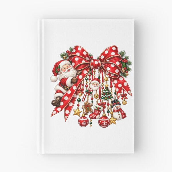 Item preview, Title: Santa Christmas Bow Vintage Holiday Christmas Decor Cute Festive Design designed and sold by LandFinStudio.