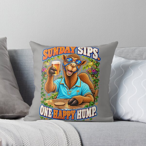 Item preview, Sunday Sips. One Happy Hump – Funny Lifestyle, Food and Pets T-Shirt – Funny Camel T-Shirt Animal Graphic Camel T-Shirt designed and sold by Camel & Quirk.