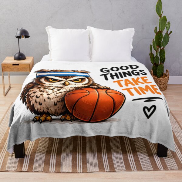 Item preview, Good Things Take Time Basketball Owl designed and sold by Pyt27.