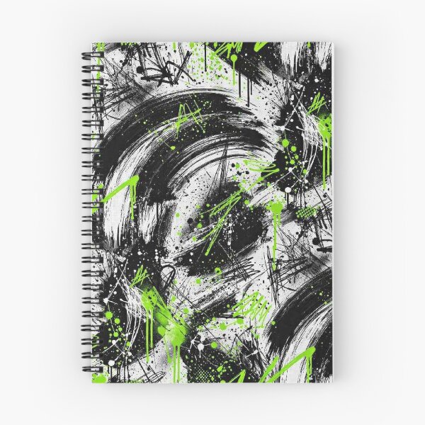 Item preview, Neon Green Graffiti Streetwear Pattern - Abstract Black White Urban Art Paint Splatter designed and sold by Freestyle Shop.