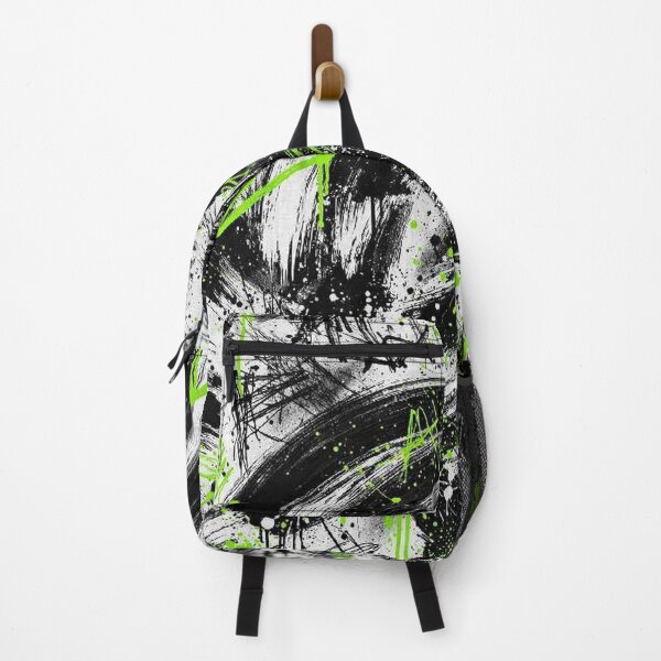 Item preview, Neon Green Graffiti Streetwear Pattern - Abstract Black White Urban Art Paint Splatter designed and sold by Freestyle Shop.