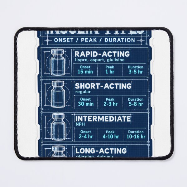 Item preview, Insulin Types Blueprint Study Aid Nursing Student Sticker designed and sold by isokinetic.