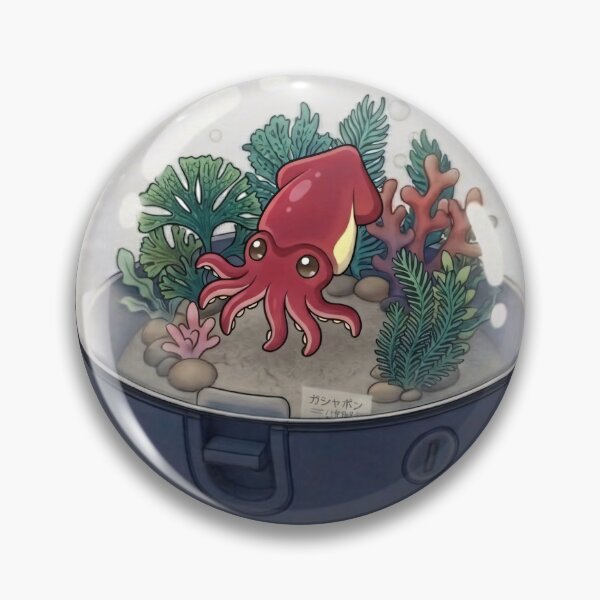 Item preview, Cute Squid in an Underwater Coral in a Capsule Kawaii Japanese Capsule Art-#serie2 designed and sold by JeanChiale.
